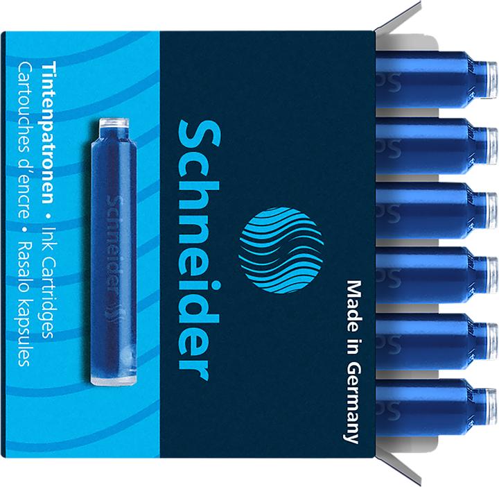 Actual product image Schneider Standard ink cartridges, suitable for and many others, royal blue, 6pcs. (Blue, 6 pcs.)