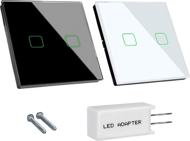 Produktbild Maclean Touch Kippschalter Lichtschalter Kreuzschalter Wandschalter Treppenschalter mit Farbwechsel LED Hint