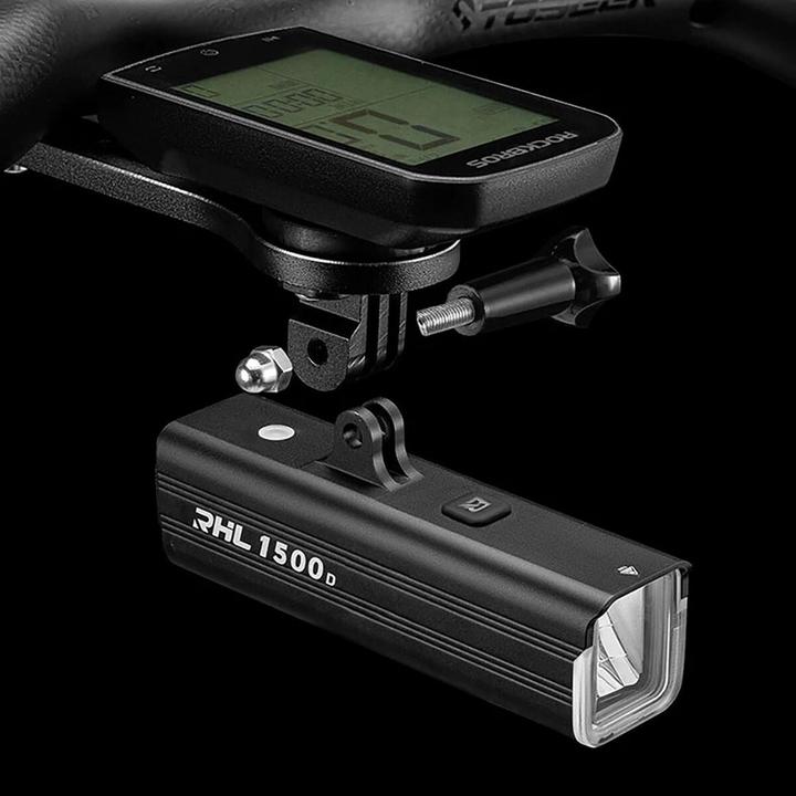 Actual product image Rockbros RHL1550 front bicycle light 5000mAh 1500lm IPX6 - black (1500 lm)