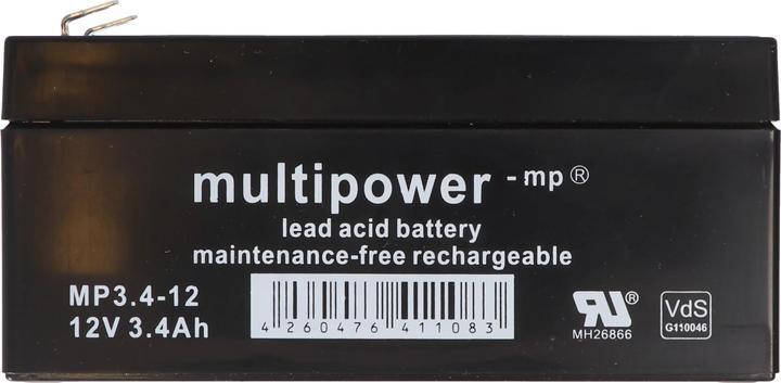 Actual product image Multipower MP3.4-12 12 Volt 3400 mAh Battery CT3.2-12 CT3.2-12 (12 V, 3.40 Ah)