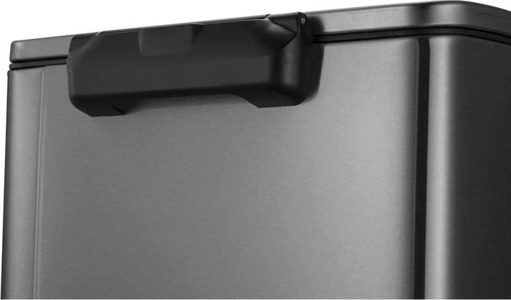 Produktbild EKO Mülltrennsystem E-Cube Recycling 28 plus 18 L schwarz mit extra breitem Pedal, gedämpftem Decke (46 l)