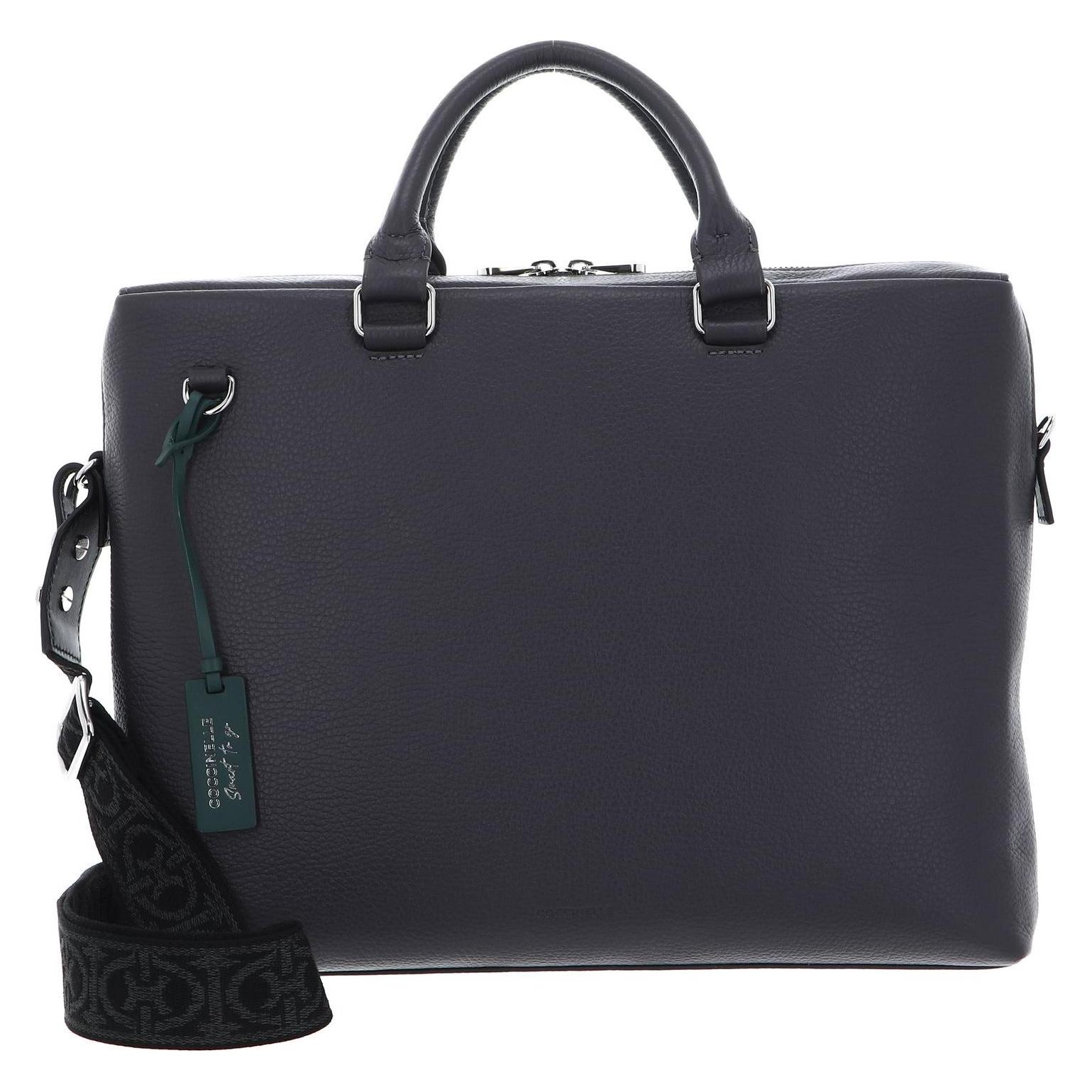 Coccinelle Man Soft Man Briefcase Grained Leather (12.99"), Notebooktasche, Grau