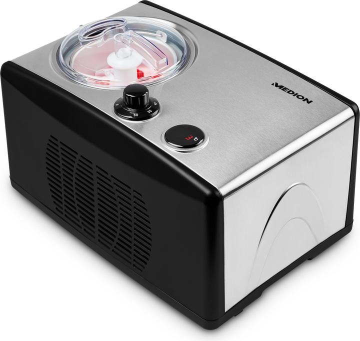 Medion MD 18387 ijsmachine 0,8 l, zwart/zilver, type ijsje