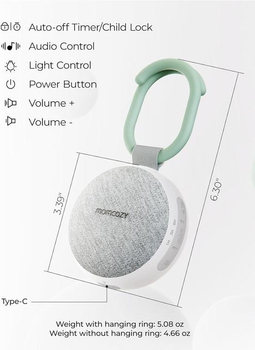 Immagine prodotto Momcozy Tragbare Soundmaschine Mit Nachtlicht