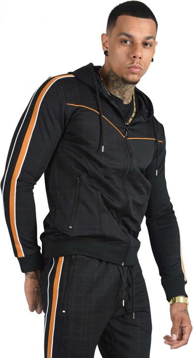 Produktbild Project X Paris Kapuzenjacke mit Karomuster und zweifarbigen Streifen (L)