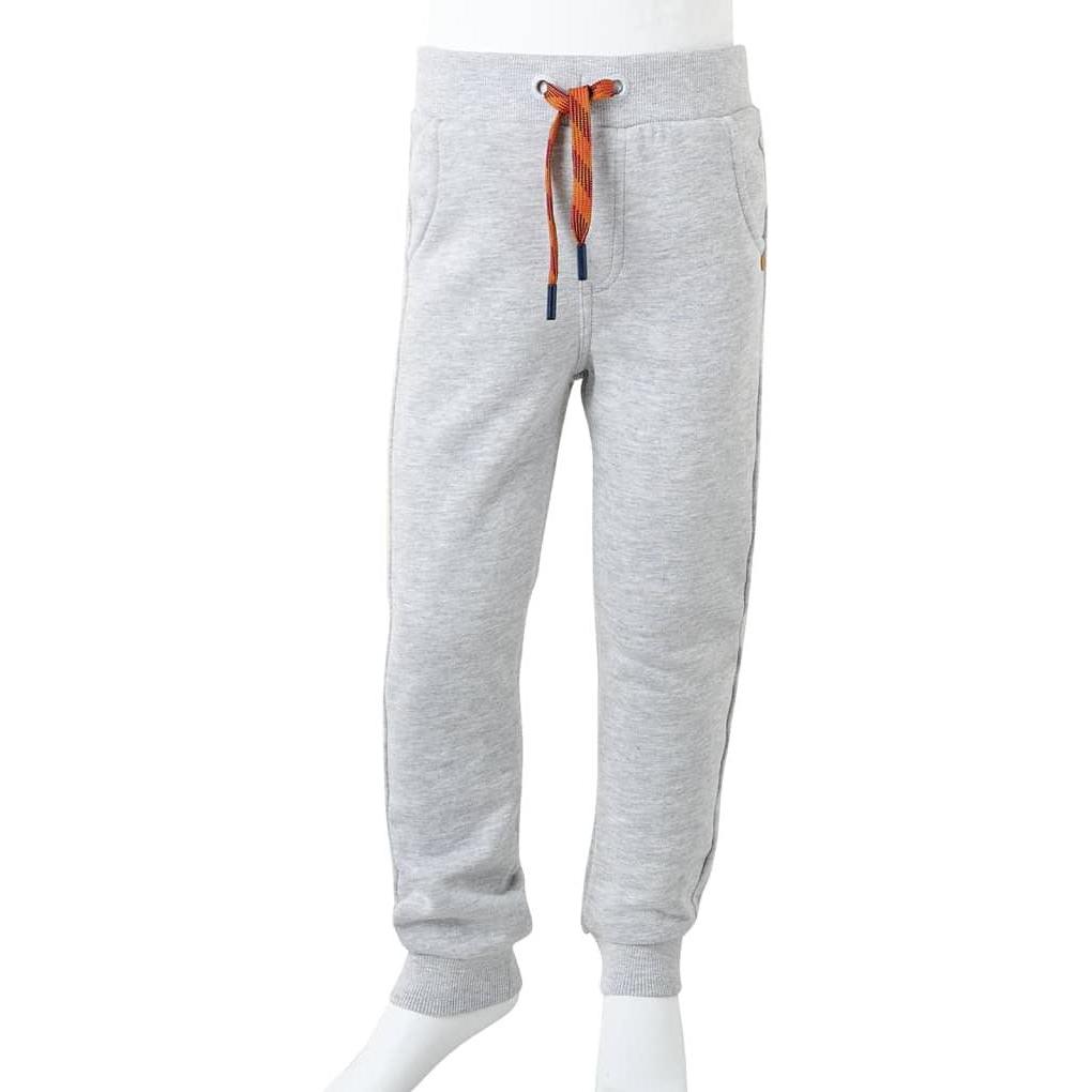 VidaXL, Unisex, Sporthose, Kinder-Trainingshose Grau Melange 128,Material: 92 (128), Grau, 128