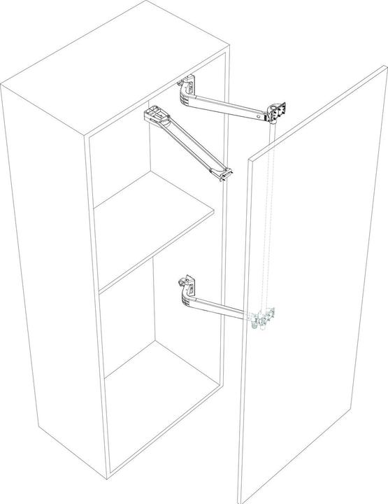 Produktbild Servetto Schwenktürbeschlag MOTION-V KB 600 mm, Druckgussaluminium grau lackiert