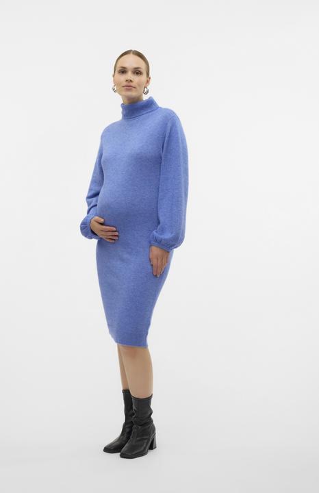 Produktbild Mamalicious Normal geschnitten Rollkragen Elastische Bündchen Ballonärmel Kurzes Kleid Strickkleid (XL)