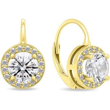 Brilio, Ohrringe, Silver - Sparkling gold-plated earrings with zircons EA913Y