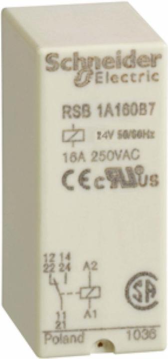 Actual product image Schneider Electric Zelio RSB Interface Relay 24 Vac , 16 A