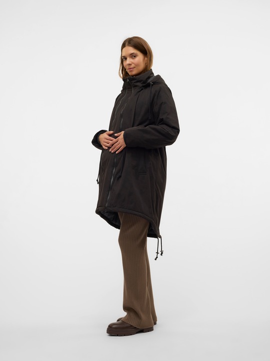 Actual product image Mamalicious Hood with drawstring ribbed cuffs Coat jacket (S)