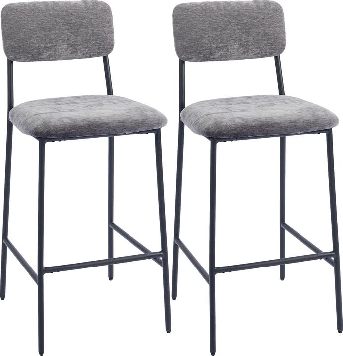 Actual product image Homcom Barhocker Polyester, Stahl Grau