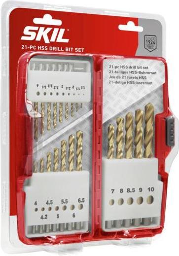 Skil 21pcs Titanium Coated Hss Drill Bit Set