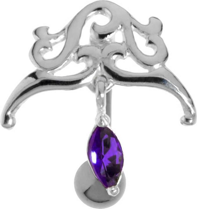 Produktbild Bijouteria Bauchpiercing (Chirurgenstahl 316L, Silber 925, Zirkonia)