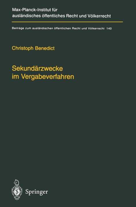 Produktbild Sekundärzwecke im Vergabeverfahren (Deutsch, Christoph Benedict, 2012)