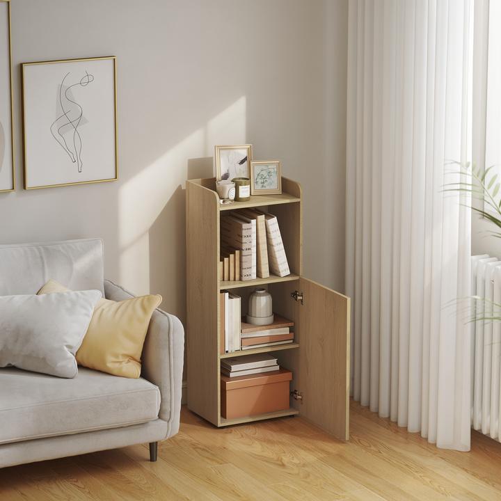Actual product image Homcom Badezimmerschrank Spanplatte, MDF Eiche (31 x 31 x 104 cm)