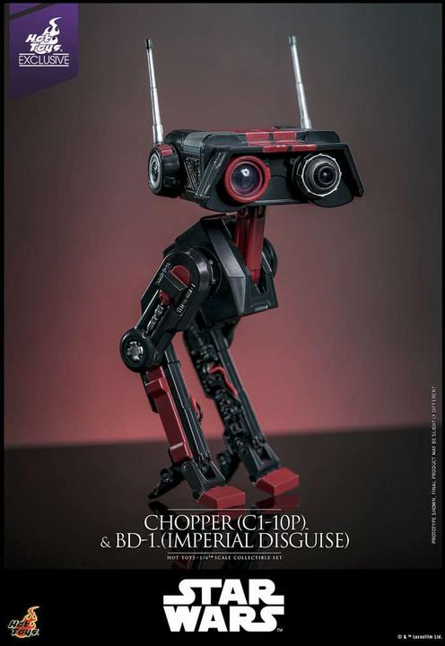 Actual product image Hot Toys Star Wars Actionfigur Set 1/6 Chopper (C1-10P™) & BD-1™ (Imperial Disguise) 18 cm & 8 cm