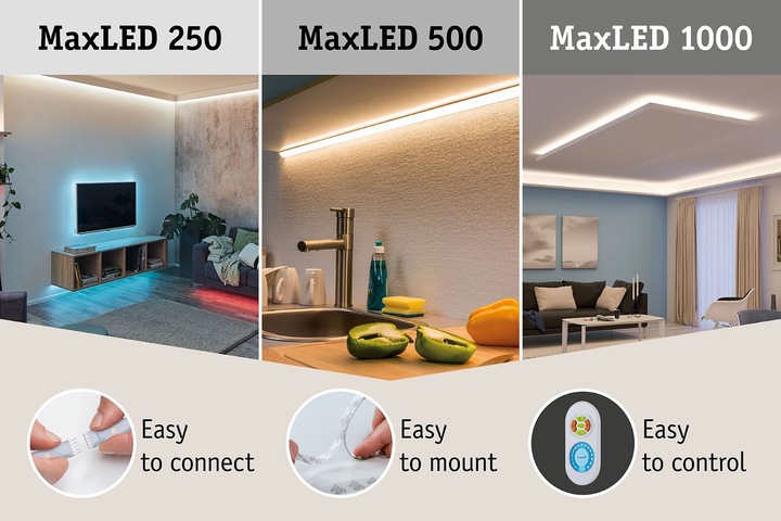 Immagine prodotto Paulmann Set di strisce MaxLED 500 (Bianco caldo, 500 cm, Interno)
