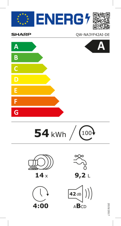 Energie-Label Sharp QW-NA3YF42AI-DE