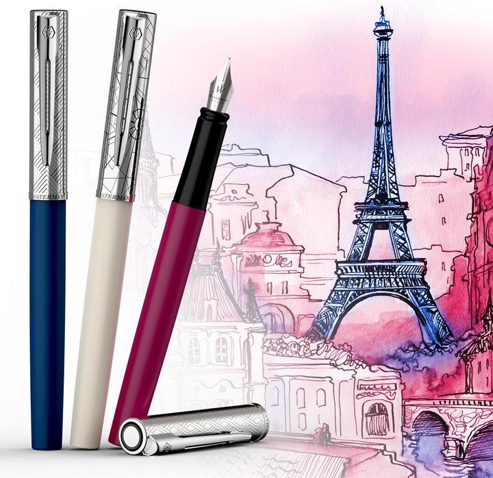 Actual product image Waterman Allure DeLuxe F gift box fountain pen (Rose, Silver, 1 x)