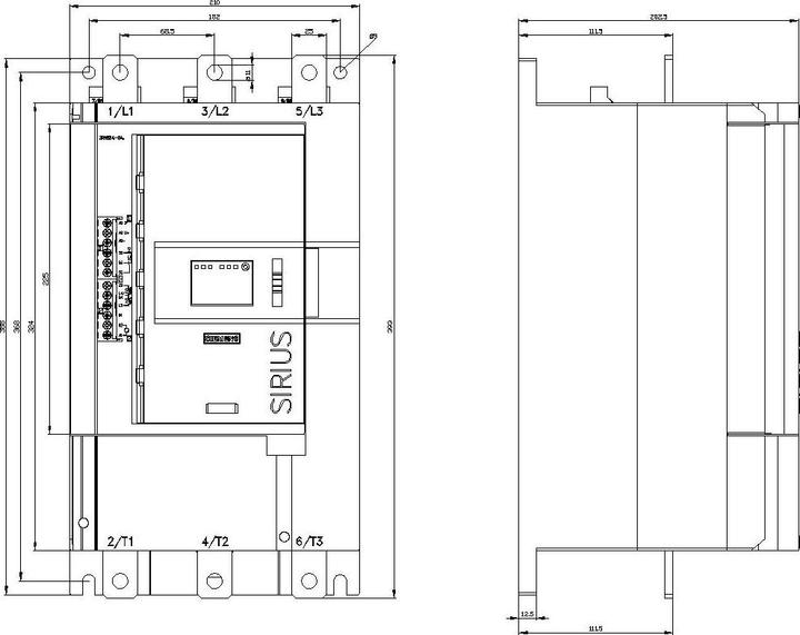 Produktbild Siemens 3RW52 Sanftstarter 3-phasig 315 kW, 480 V ac / 315 A