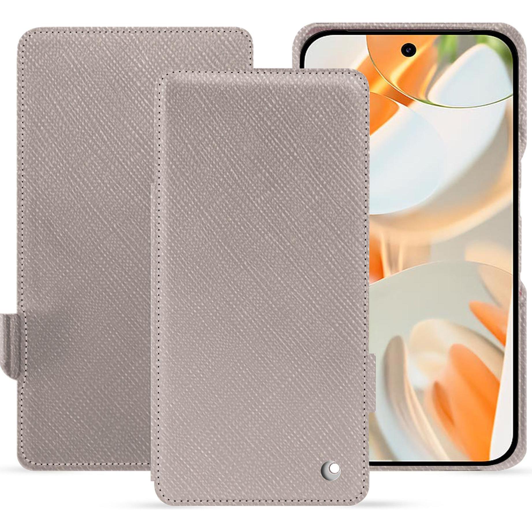 Noreve Lederschutzhülle horizontal (Google Pixel 9 Pro Fold), Smartphone Hülle, Beige