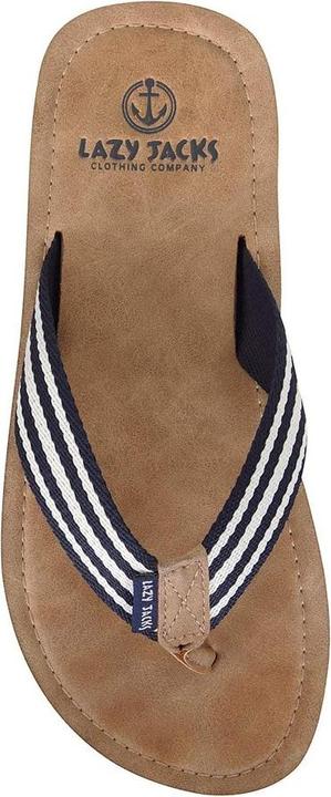 Actual product image Lazy Jacks Boys Contrast Striped Flip Flops (36)