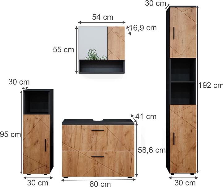 Actual product image Vicco Irma with drawer unit and tall unit