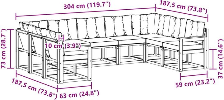 Produktbild vidaXL Outdoor-Sofagarnitur