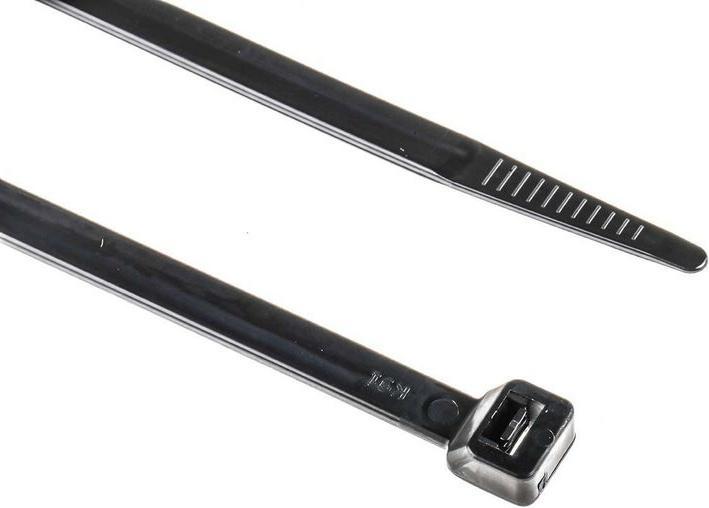 Actual product image RS PRO Cable Tie 240x7.6 Black UV resistant (Plastic cable ties, 240 mm, 100 pcs.)