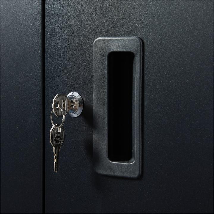 Image du produit Arebos Aktenschrank Schwarz x2 - Mit Rollen (90 x 40 x 195 cm)
