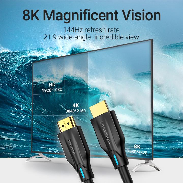 Actual product image Vention HDMI 2.1 cable black - 3m (3 m, HDMI)