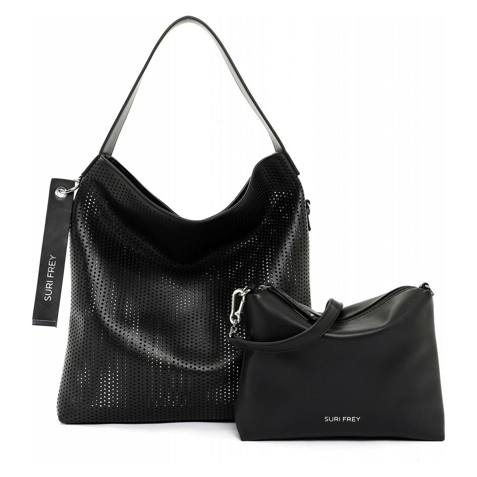 Suri Frey, Damen, Handtasche, Black Label July Hobo Bag, Schwarz