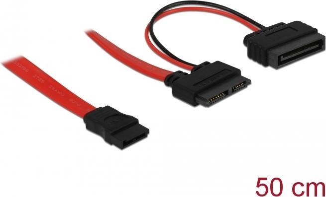 Image du produit Delock Câble SATA2 pour appareils Slimline (50 cm, SATA II)