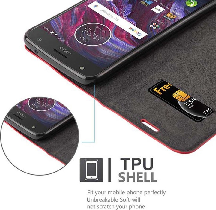 Actual product image Cadorabo Book Invisible Magnet Cover (Motorola Moto X4)
