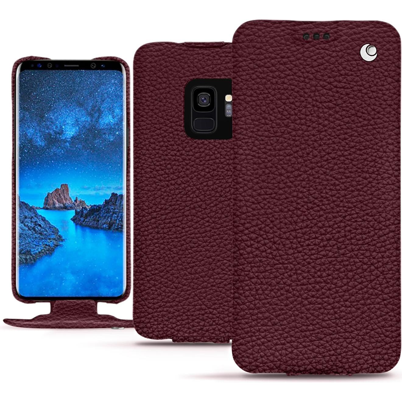 Noreve Lederschutzhülle vertikal (Samsung Galaxy S9), Smartphone Hülle, Violett