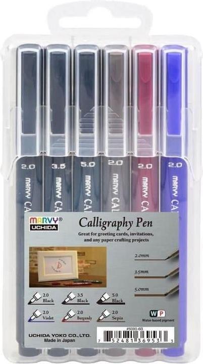 Produktbild Marvy Kalligraphie-Fineliner, 3 Stärken, 6 Stk (6x)