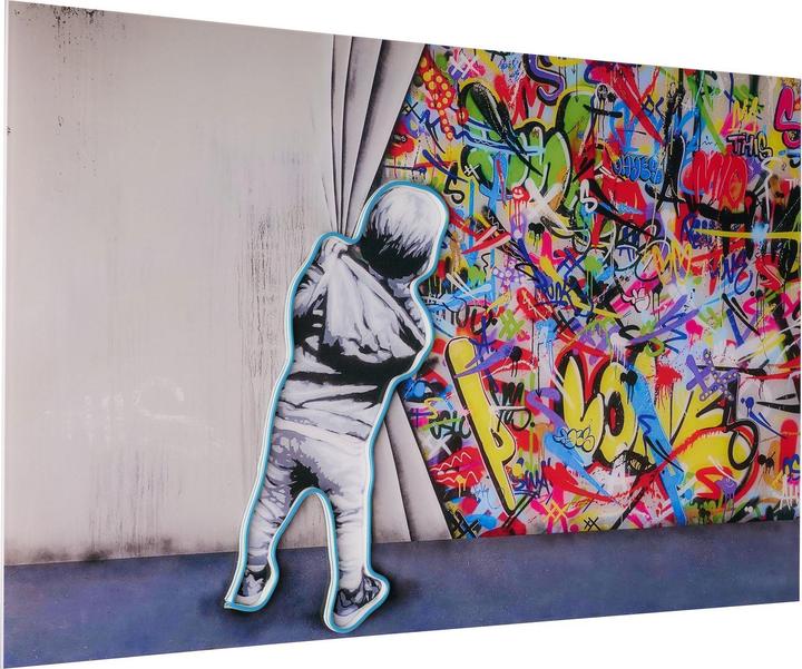 Immagine prodotto Wallxpert Banksy Decorative Led Lighted Acrylic Glass Painting (44 x 66 cm)