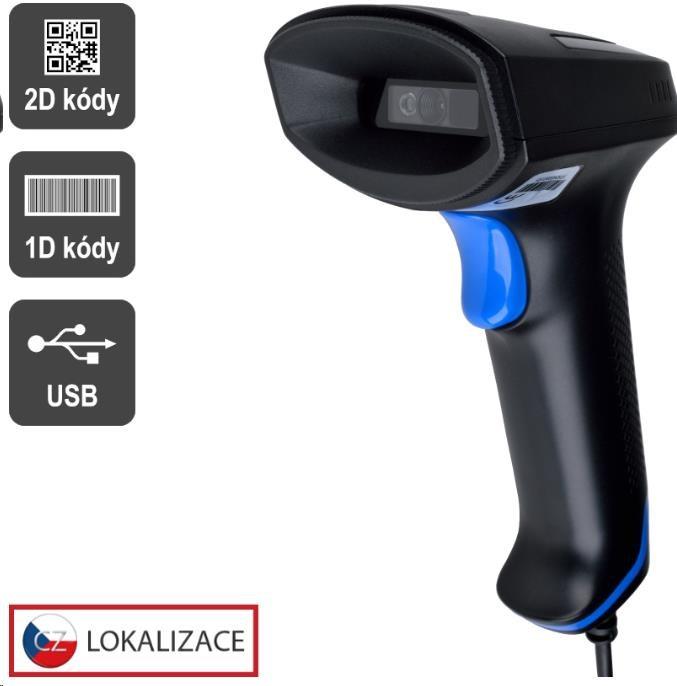 Produktbild Virtuoso Virtuos CCD 2D čtečka Virtuos HT-851A, USB, bez stojánku, černá (1D-Barcodes, 2D-Barcodes)