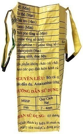 Produktbild Bekos Upcycling - Grosser Shopper aus recycelten Futtersäcke Frosch gelb