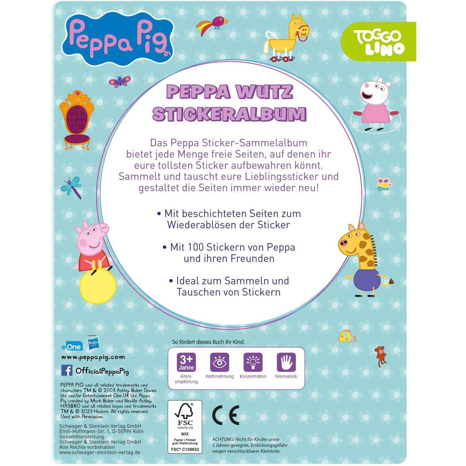 Thumbnail - Schwager & Steinlein, Sticker, Peppa Pig Mein Stickeralbum mit 100 Stickern