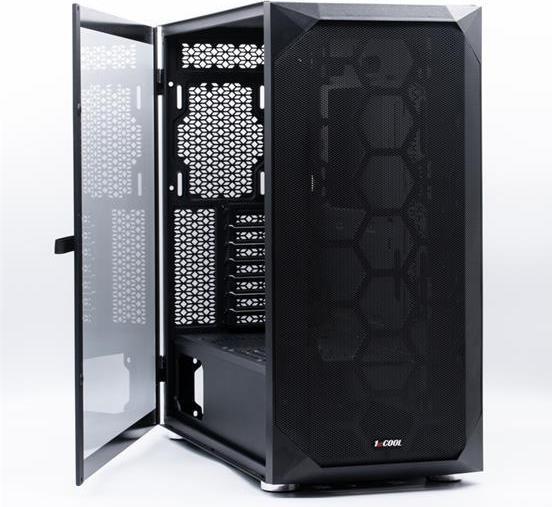 Actual product image 1st Cool 1stCOOL MiddleTower Wind Storm Black, E-ATX, USB3.0 + set 4x ARGB fan (E-ATX)