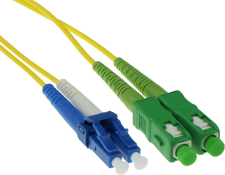 Actual product image 30 meter LSZH Singlemode 9/125 OS2 fiber patch cable duplex with SC/APC and LC/PC connectors (CAT7, 30 m)