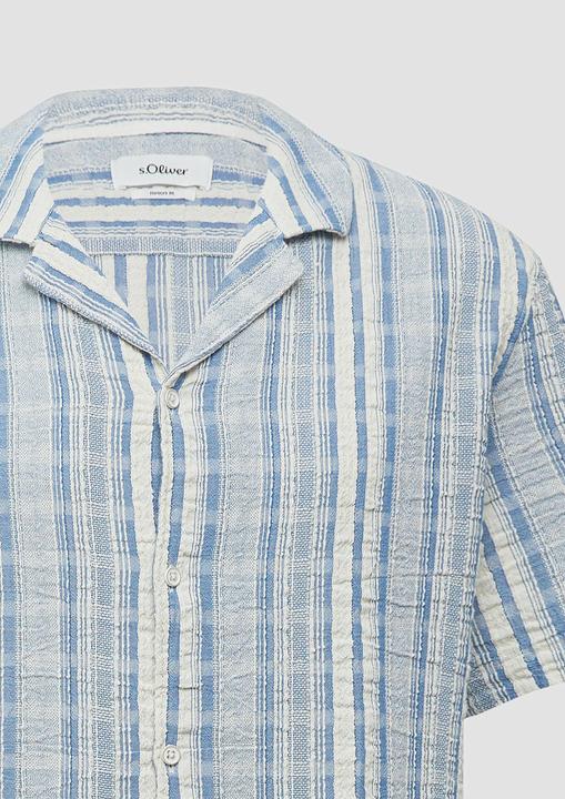 Actual product image S.Oliver Hemd Resort Fit: Kurzarm-Hemd mit Jacquard-Streifen (L)