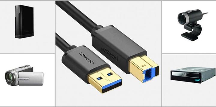 Produktbild Ugreen Printer Cable USB 3.0 A-B US210, 1m (black) (1 m, USB 3.0)
