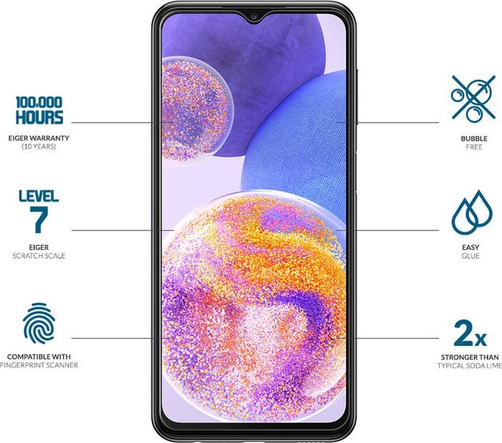 Actual product image Eiger Mountain Glass (1 Piece, Samsung Galaxy A23 5G)