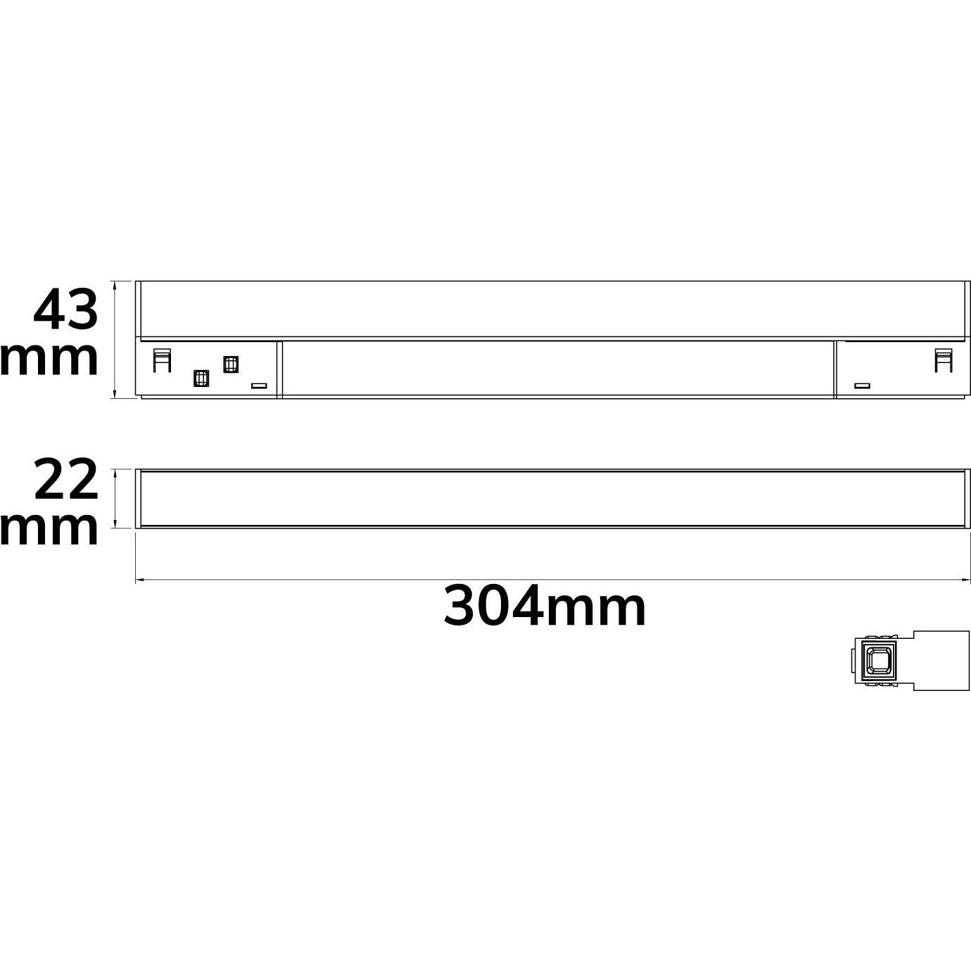 Thumbnail - Isoled, Zubehör Beleuchtung, Track48 Linearleuchte 30cm schwarz, 10W, 120°, 48V DC, 3000K, CRI90