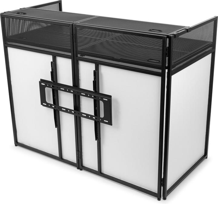 Vonyx Cabina DJ Pieghevole con Supporto TV