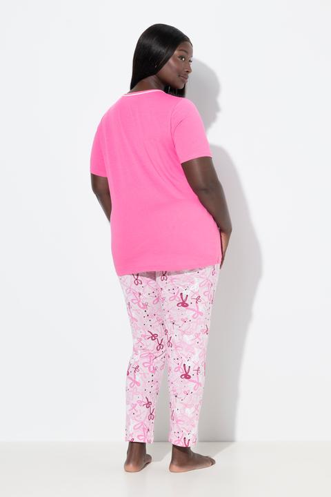 Produktbild Ulla Popken Pyjama, Schleifen, Rundhals, Halbarm, Taschen (58)