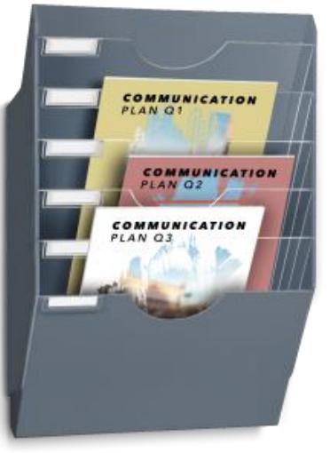 Produktbild Cep Wandprospekthalter ReCeption, DIN A4, 6 F„cher, grau (24 x 32 cm)